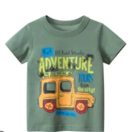 Baby Boys Car Dinosaur 2-12Y Summer Tees