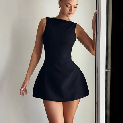 Women 2024 Backless Slim Summer Mini Dress