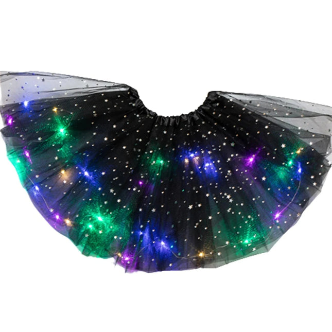 Girls Luminous LED Fluffy Dance Costume Skirt