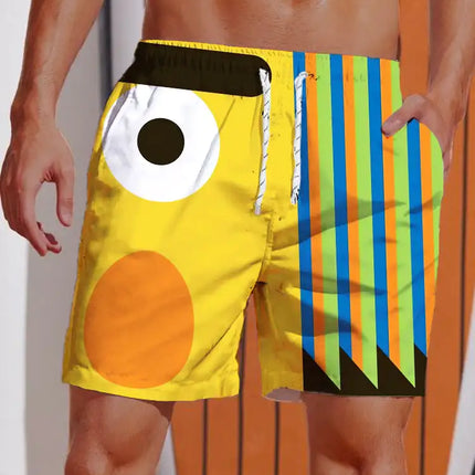 Men 2024 Summer 3D Hawaiian Animal Boardshorts