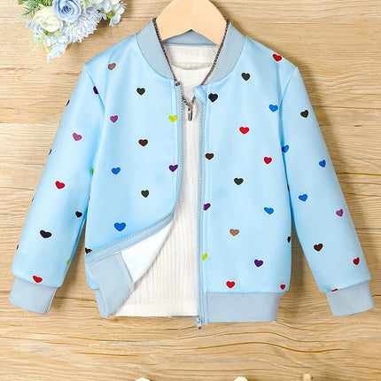 Girl Heart Zipper Autumn Casual Jackets