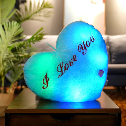 LED Multicolor Plush Heart Pillows Gift