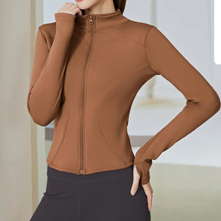 Women Winter Fleece Yoga Long Jacket