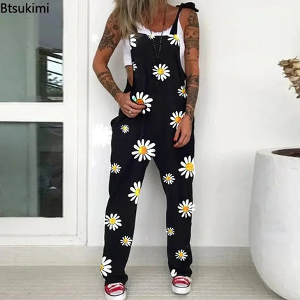 Women Cartoon Skull Casual Overall Romper