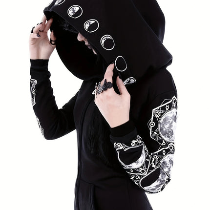 Women Y2K Gothic Moon Hoodies