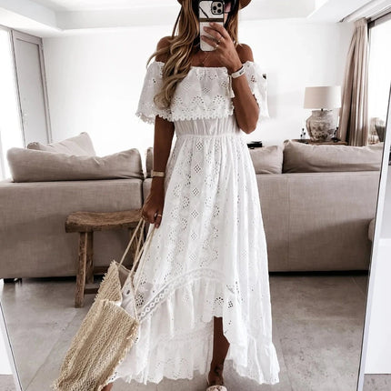 Women Retro Summer Trendy Boho White Dress