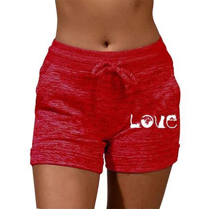 Women Love Cat Summer Yoga Fitness Shorts