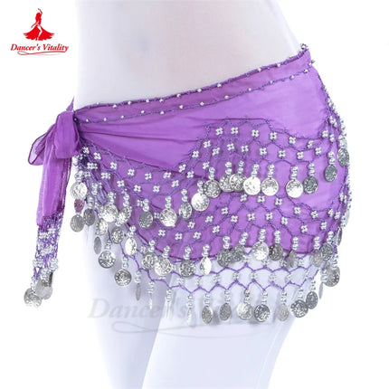 Women Chiffon Gold Belly Dance Costume Scarf