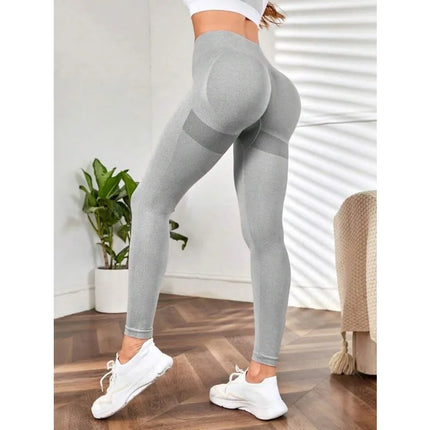 Women Blue Seamless Butt Lifting Fitness Leggings