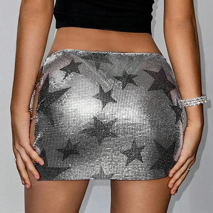 Women Star Sparkle 4th-July Party Mini Skirt