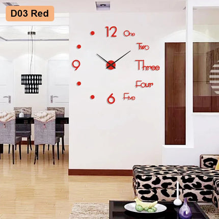 Modern Soundless Large 3D Home DIY Wall Clock