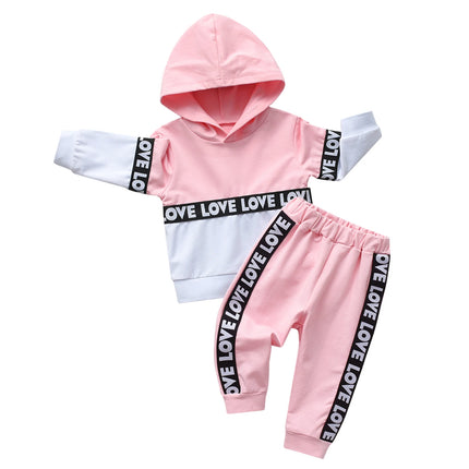 Baby Girl 2pc Winter Love Hoodie Tracksuit