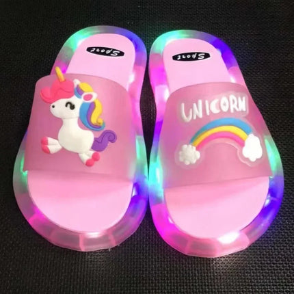 Girl LED Unicorn Funny Slippers