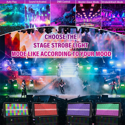 LED Stage Strobe W+RGB  DJ Disco Light