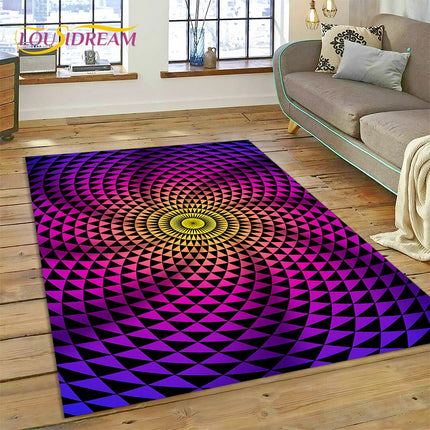 3D Vortex Visual Illusion Living Room Rug