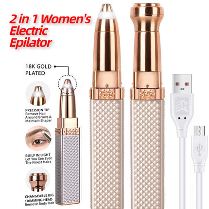 Mini USB Electric Epilator Painless Eyebrow Trimmer Bikini Shaver