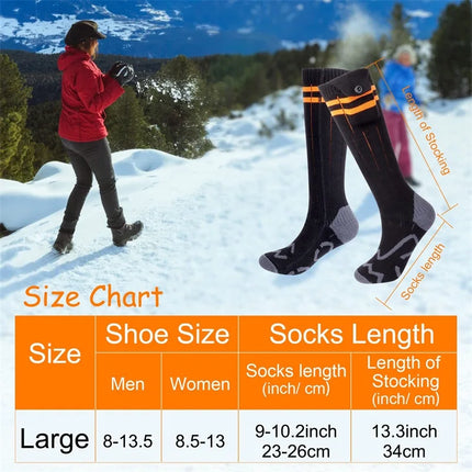 5000mAh Heated Adjustable Thermal Socks Footwarmer