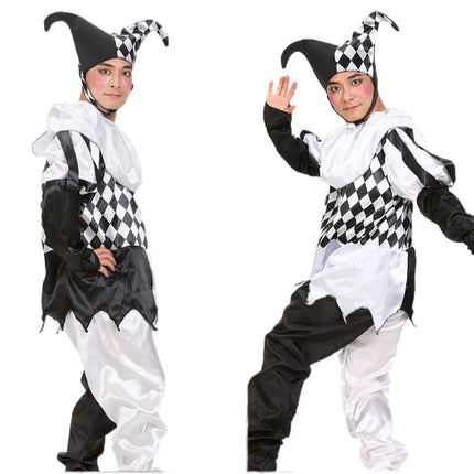 Men Medieval Joker Black Carnival Costume Set