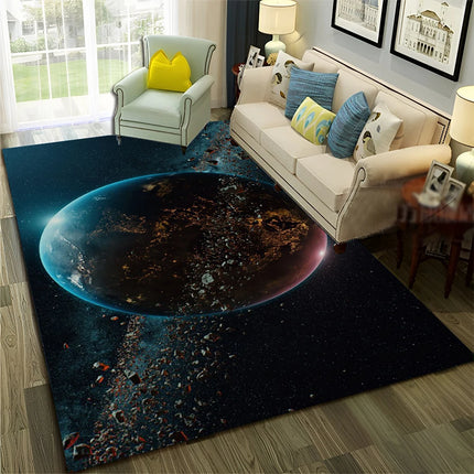 3D Universe Space Galaxy Planet Star Rug