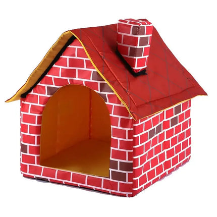 Foldable Small Plaid Dog House.