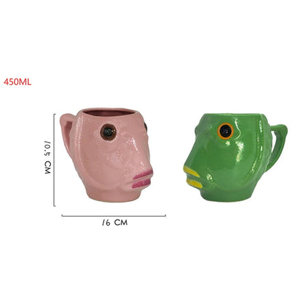 Funny Ceramic Greenhead Fish Coffee Mug