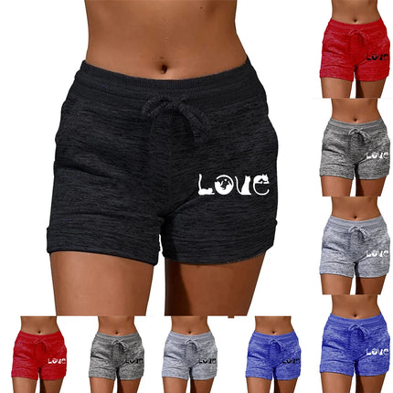 Women Love Cat Summer Yoga Fitness Shorts