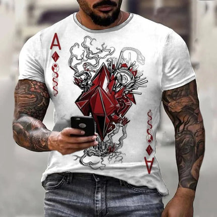 Men Retro Summer Casual Poker Shirts