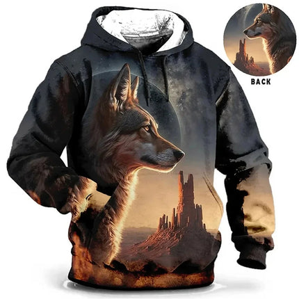 Men Vintage Tiger 3D Animal Hoodies