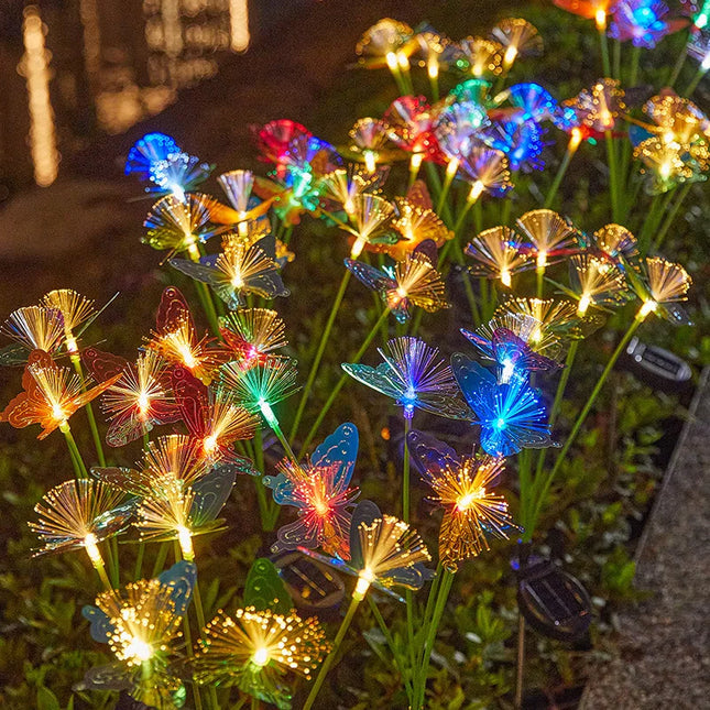 Solar LED Fiber-Optic Outdoor Butterfly Light