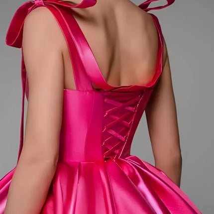 Women Mini Sweetheart Satin Evening Dress