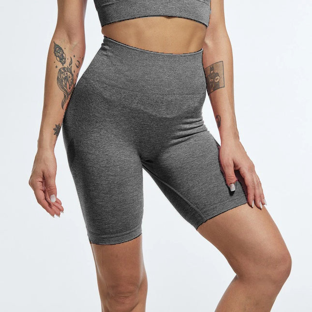 Women Seamless High-Waisted Quick-Dry Yoga Shorts