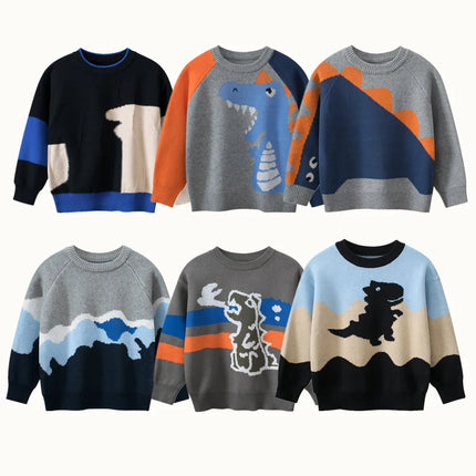 Baby Boy Panda Bear Dinosaur Sweaters