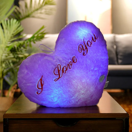 LED Multicolor Plush Heart Pillows Gift