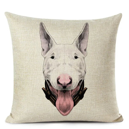 Bull Terrier 45x45cm Sofa Pillow Cover