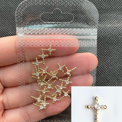 Glitter Cross 20pc Nail Art Rhinestone Decor