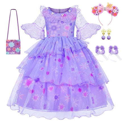 Baby Girl Pink Purple Birthday Charm Costume Flock Dress