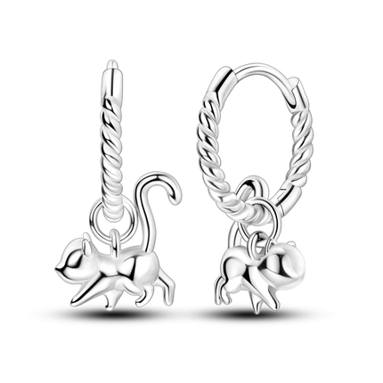 Women 925 Sterling Ladybug Charm Earrings