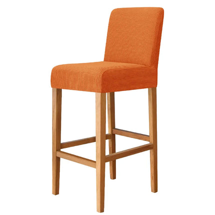 Kitchen Bar Stool Solid Jacquard Slipcover