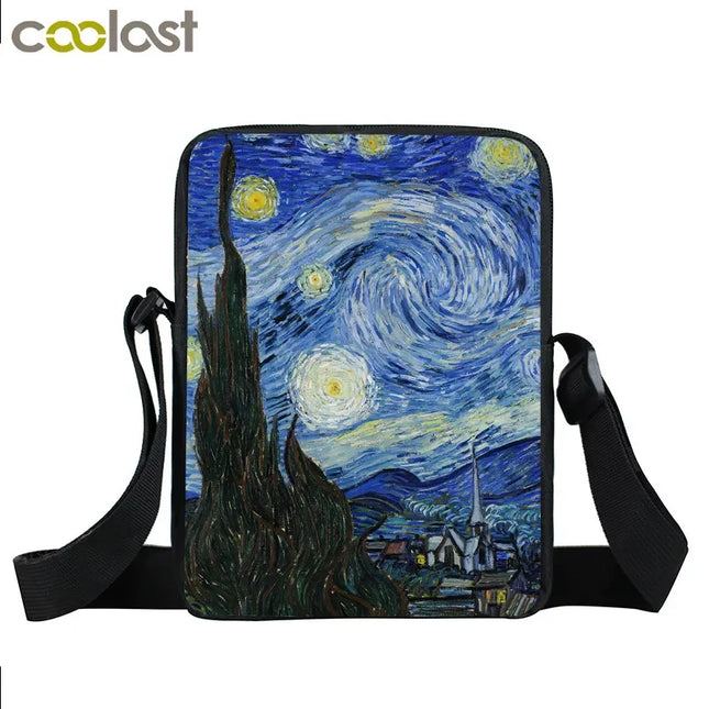 Funny Van Gogh Starry Night Crossbody Travel Bags