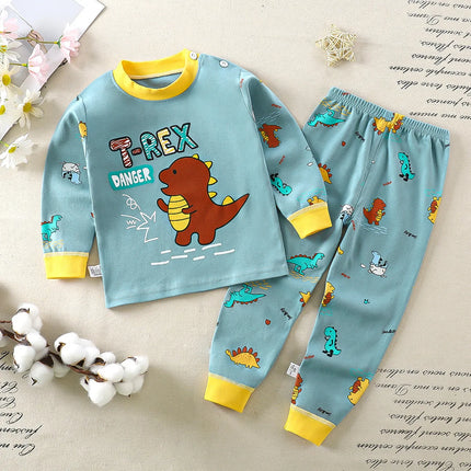 Baby Boy Cartoon Dinosaur Long Pajama Set