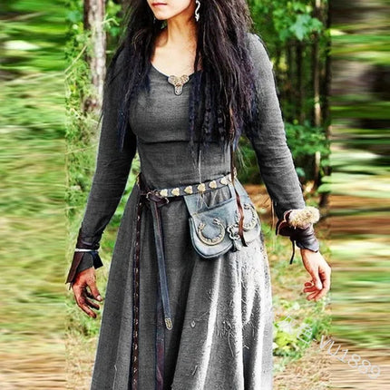 Women Medieval Long Fairy Viking Dress