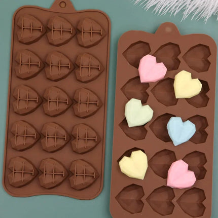 DIY Silicone Chocolate Diamond Heart Mold