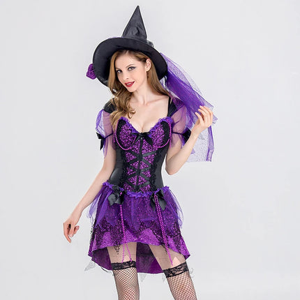 Women Carnival Purple Witch Costume