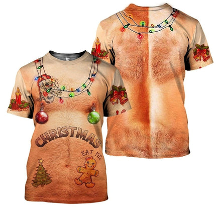 Men Funny 3D Short Christmas Muscle Shirts