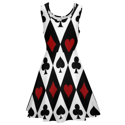 Women 3D Fashion Poker Playing Card Skater Dress