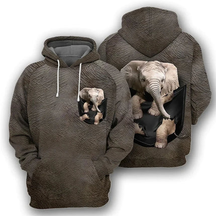 Men Autumn 3D Animal Hoodies