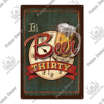 Save Water Drink Beer Vintage Sign Decor