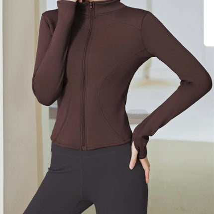 Women Winter Fleece Yoga Long Jacket