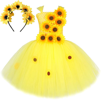 Girl Yellow Sunflower Party Costumes