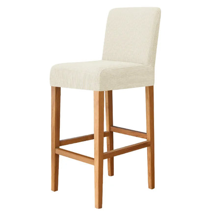 Kitchen Bar Stool Solid Jacquard Slipcover